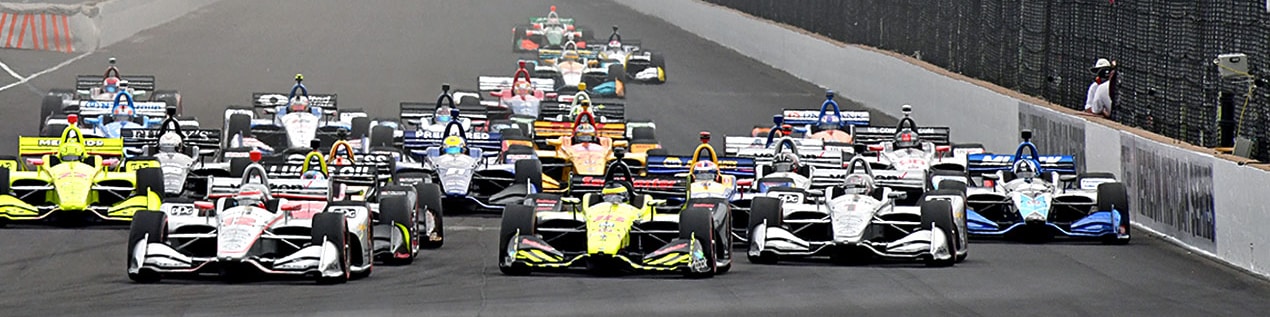 indy cars racing to through the start line Phoenix