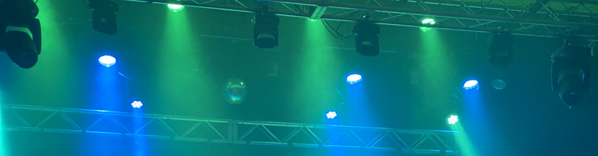 blue and green theater stage lights Phoenix